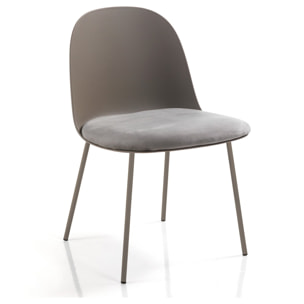 Tomasucci Lot de 4 Chaises CHLOE GRIS FONCÉ