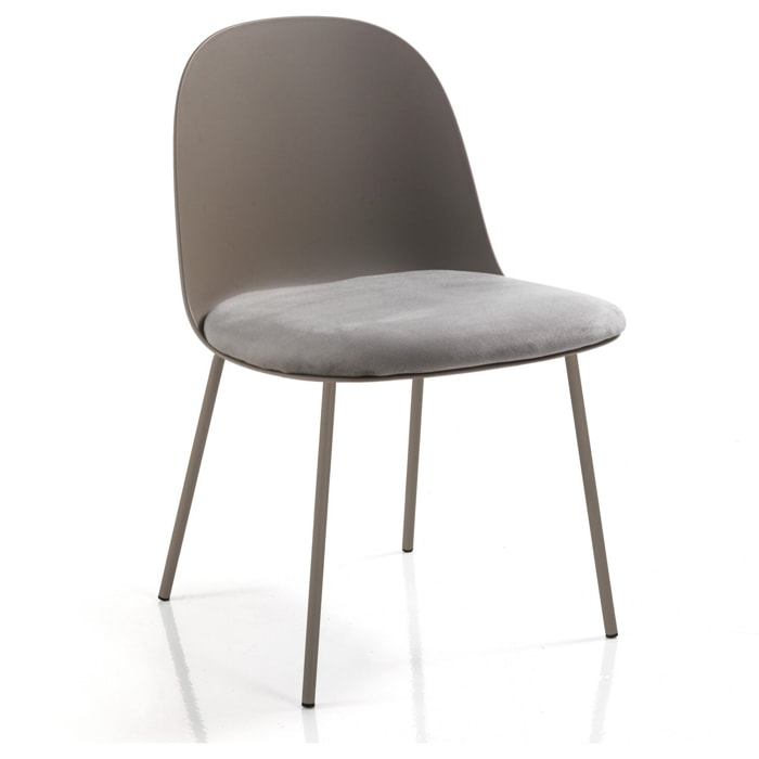 Tomasucci Lot de 4 Chaises CHLOE GRIS FONCÉ