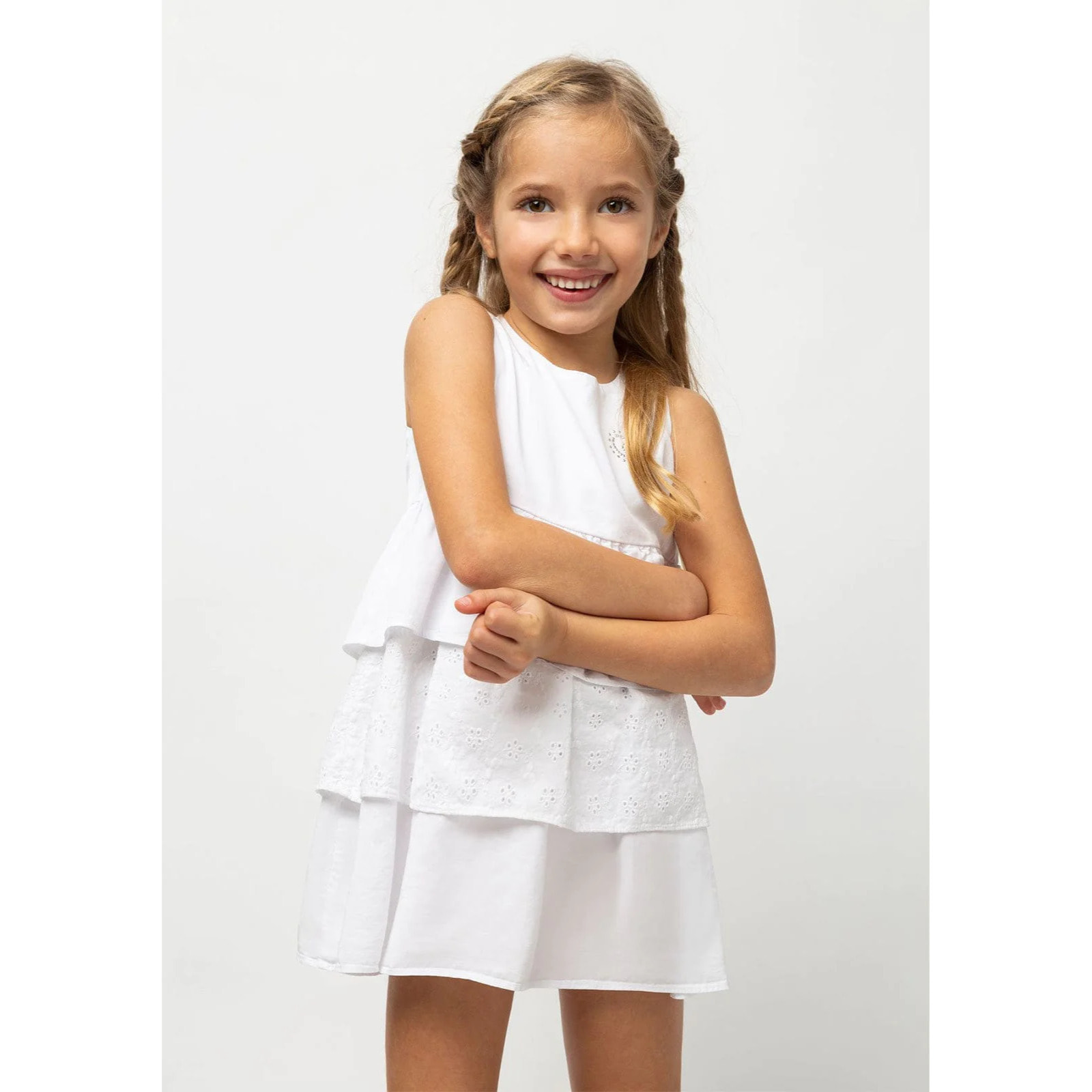 Vestido de Niña Volantes Blanco