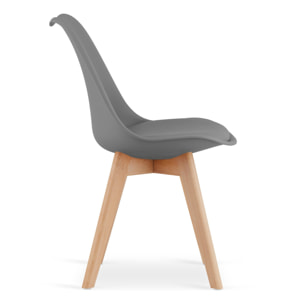 Sedia Mark scandinava grigio grafite con gambe in faggio