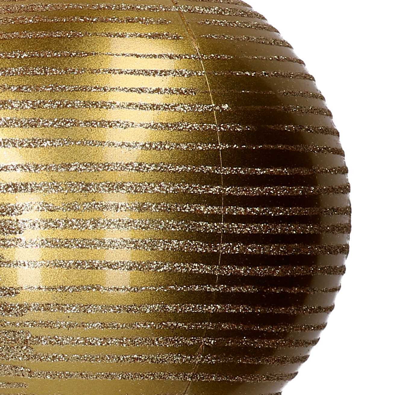 Sfera in plastica glitter oro cm ø15h15