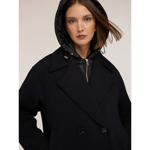 Motivi - Abrigo peacoat con pechera interior - Negro