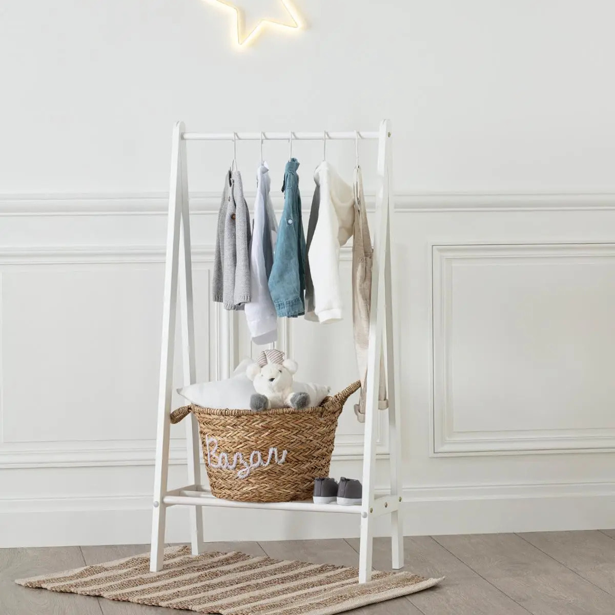 Portant à vêtements enfant blanc 58x115cm