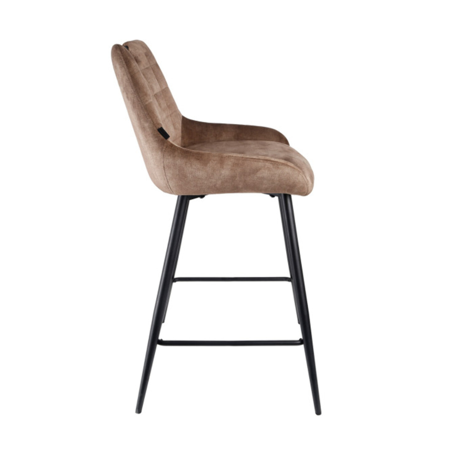 Chaise de bar en velours avec poignée et pieds en métal - ROSA 2