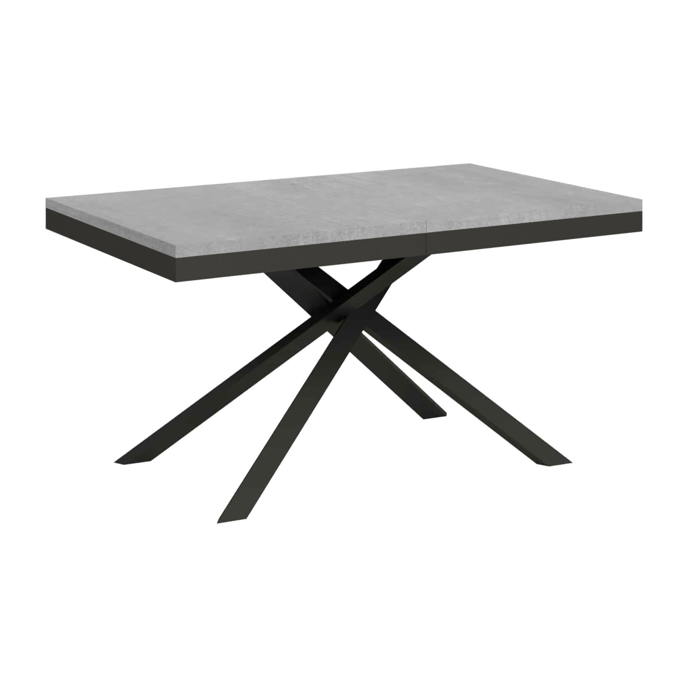 Mesa extensible 90x160/420 cm Karida Evolution cemento estructura antracita