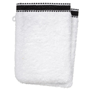 Lot de 2 gants de toilette "Joia" - coton 550 gr/m² - blanc 15x21 cm