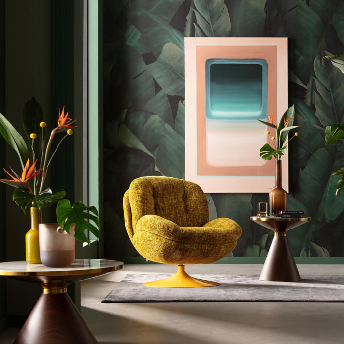 Fauteuil pivotant Cosy jaune Kare Design