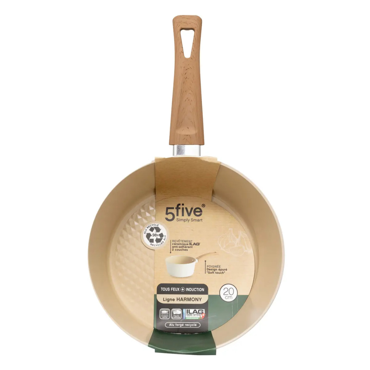 Casserole "Harmony" D20cm en aluminium forgé beige