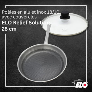 Poêle de 28 cm avec couvercle Elo Relief Solution sans PFAS
