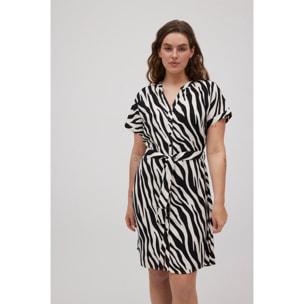 Abito chemisier midi con stampa animalier