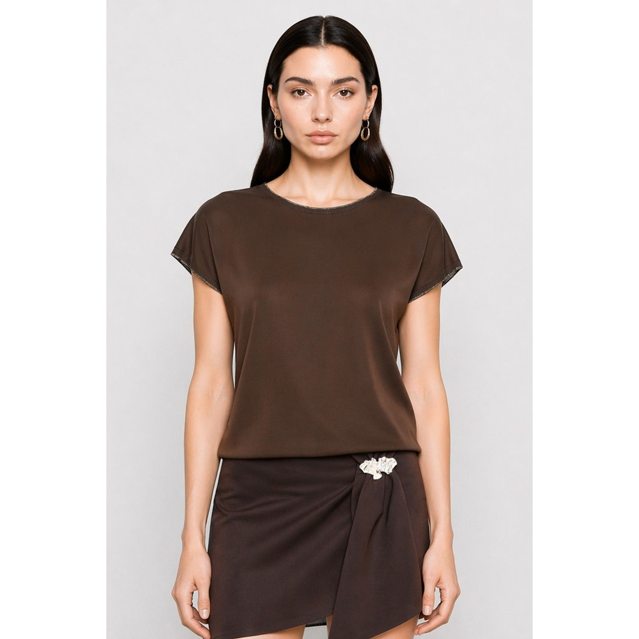 Kocca - T-shirt da donna in viscosa con girocollo e maniche corte Donna