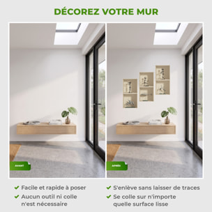 Stickers muraux 3D | Sticker Mural Autocollant effet 3D Postures design en aluminium - Stickers adhésifs 3D Chambre Salon Trompe l'oeil