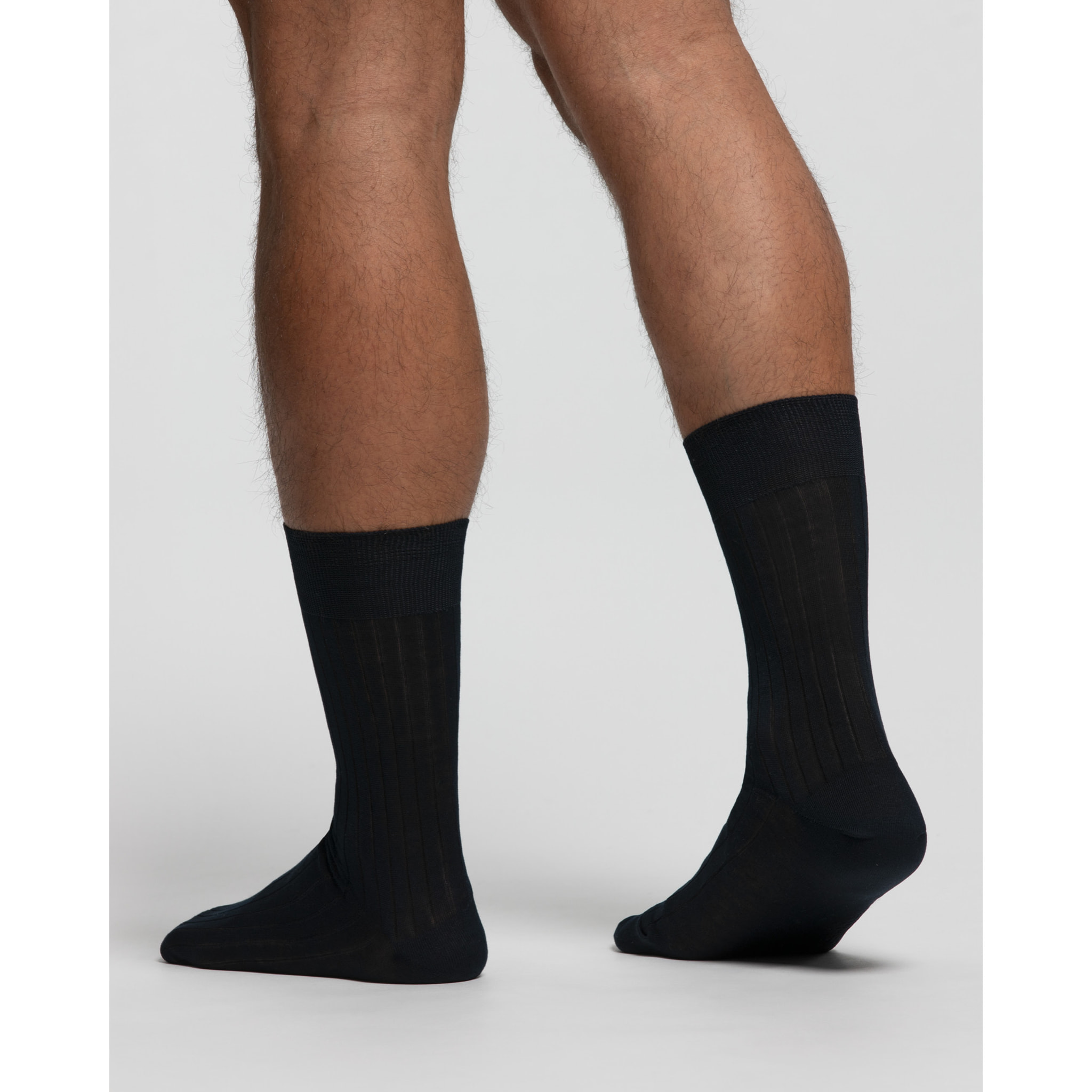 Calza corta a coste in cotone Filo di Scozia