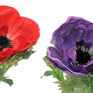 Fiore Di Anemone. Altezza 37 Cm - Pezzi 12 - 8X38X8cm - Colore: Altro - Bianchi Dino - Fiori Artificiali