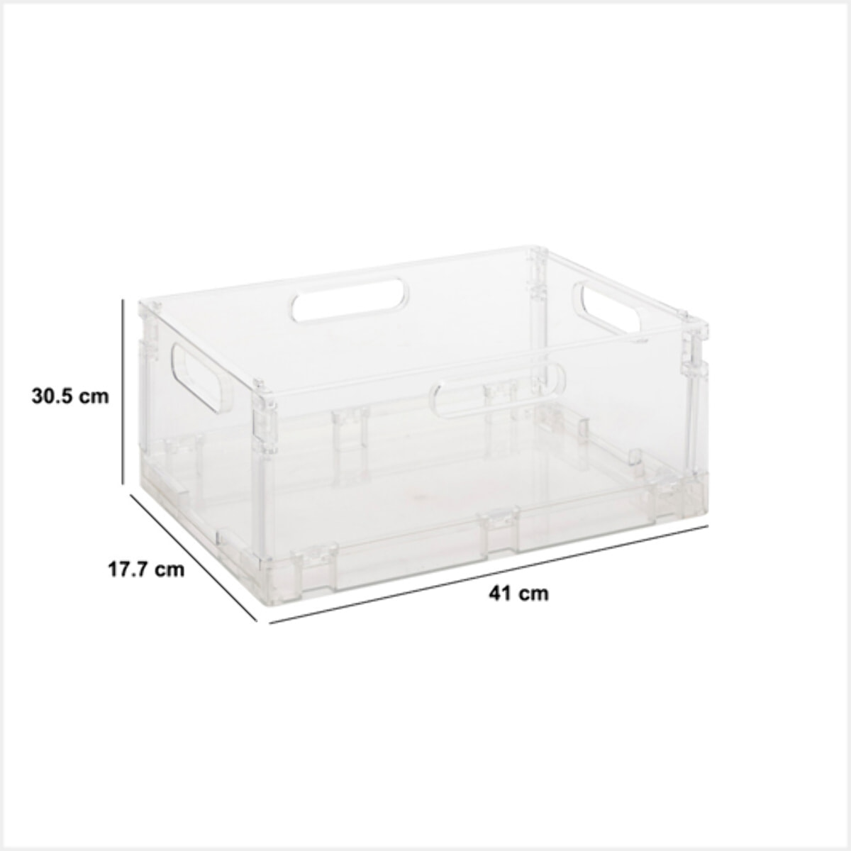 Boîte de rangement "Fold n Box" pliable et empilable beige 22L