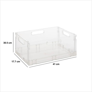 Boîte de rangement "Fold n Box" pliable et empilable beige 22L