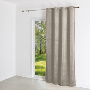 Rideau uni  - Effet daim - Gris Perle