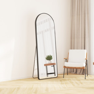 Specchio ad arco 50x160 cm da terra o parete con telaio nero - Roanne