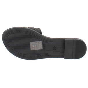 Marina Galanti Scarpe Donna Flat Slippers with Gold Horsebit MG 1E161 Black