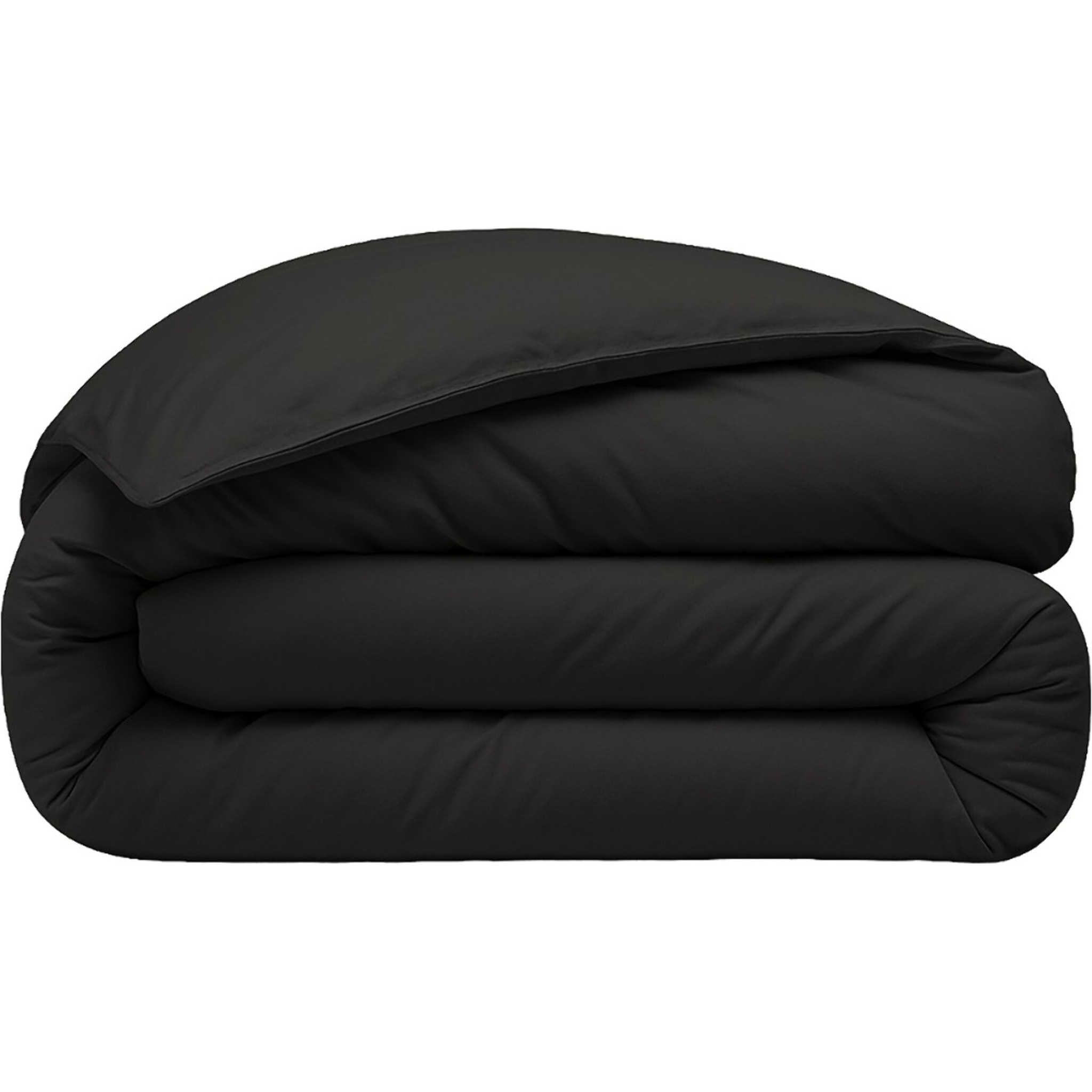 Housse De Couette 100% Percale De Coton Lavé Noir Minuit