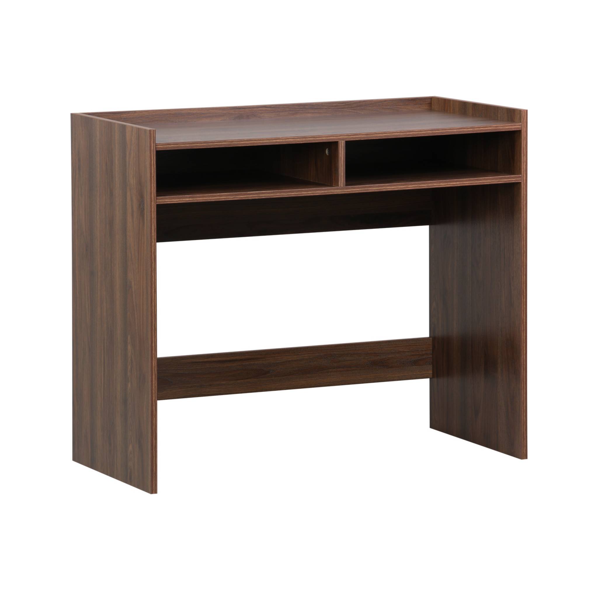 Bureau décor bois 2 casiers de rangement noyer - L 90 x P 45 x H 78 cm - Jules