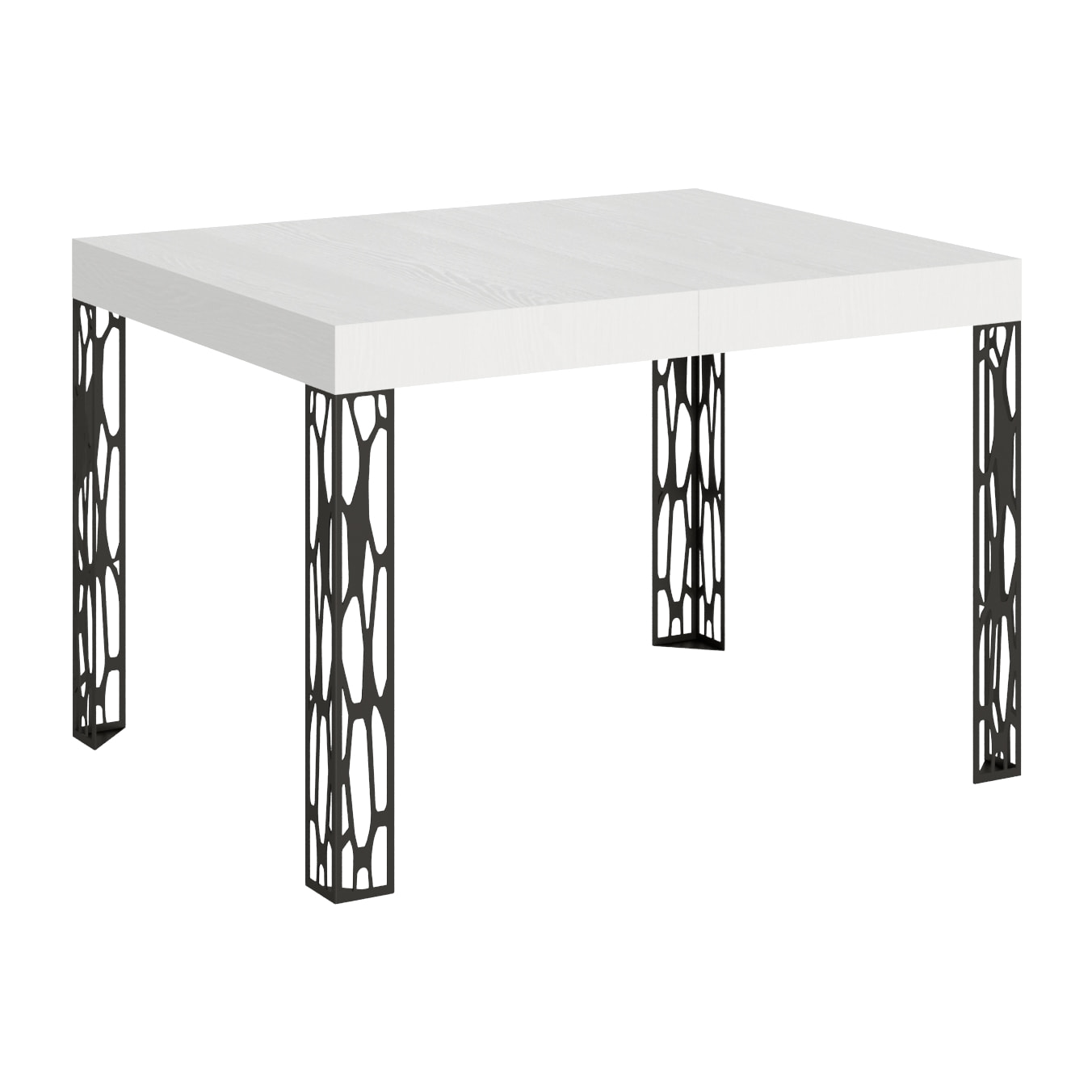 Table extensible 70x110/194 cm Ghibli Frêne Blanc cadre Anthracite