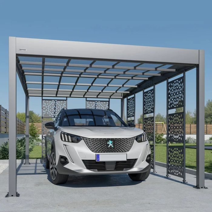 Carport aluminium Trigano - LIBECCIO + 5 claustras - 16 m²