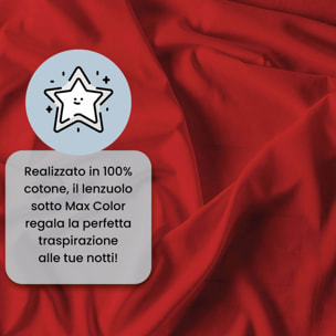 LENZUOLO SOTTO CON ANGOLI MAX COLOR, 100% COTONE MADE IN ITALY - MATRIMONIALE MAXI