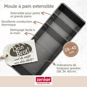 Moule à cake extensible 28 à 40 cm Zenker Black Metallic