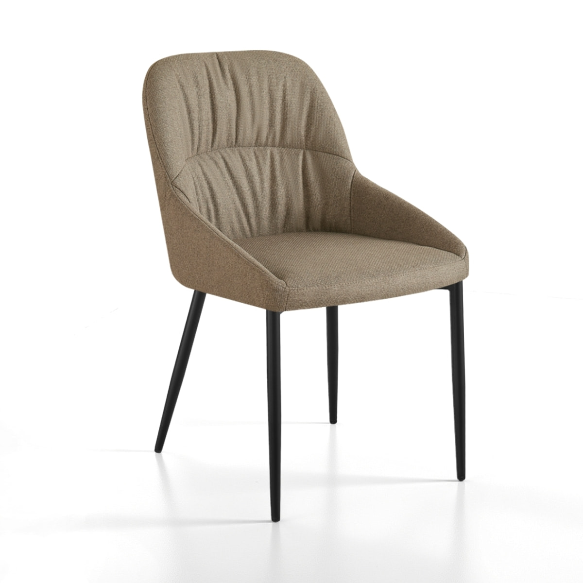 Lot de 4 chaises de salle à manger Tomasucci ALICE, en tissu, marron, 54 × 50 × 85 cm