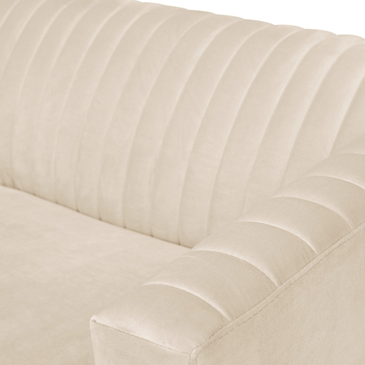 Canapé 3 places en velours beige - Gatsby