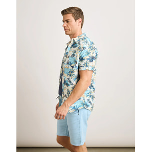 Camisa Manga Corta Azul - Ruspel