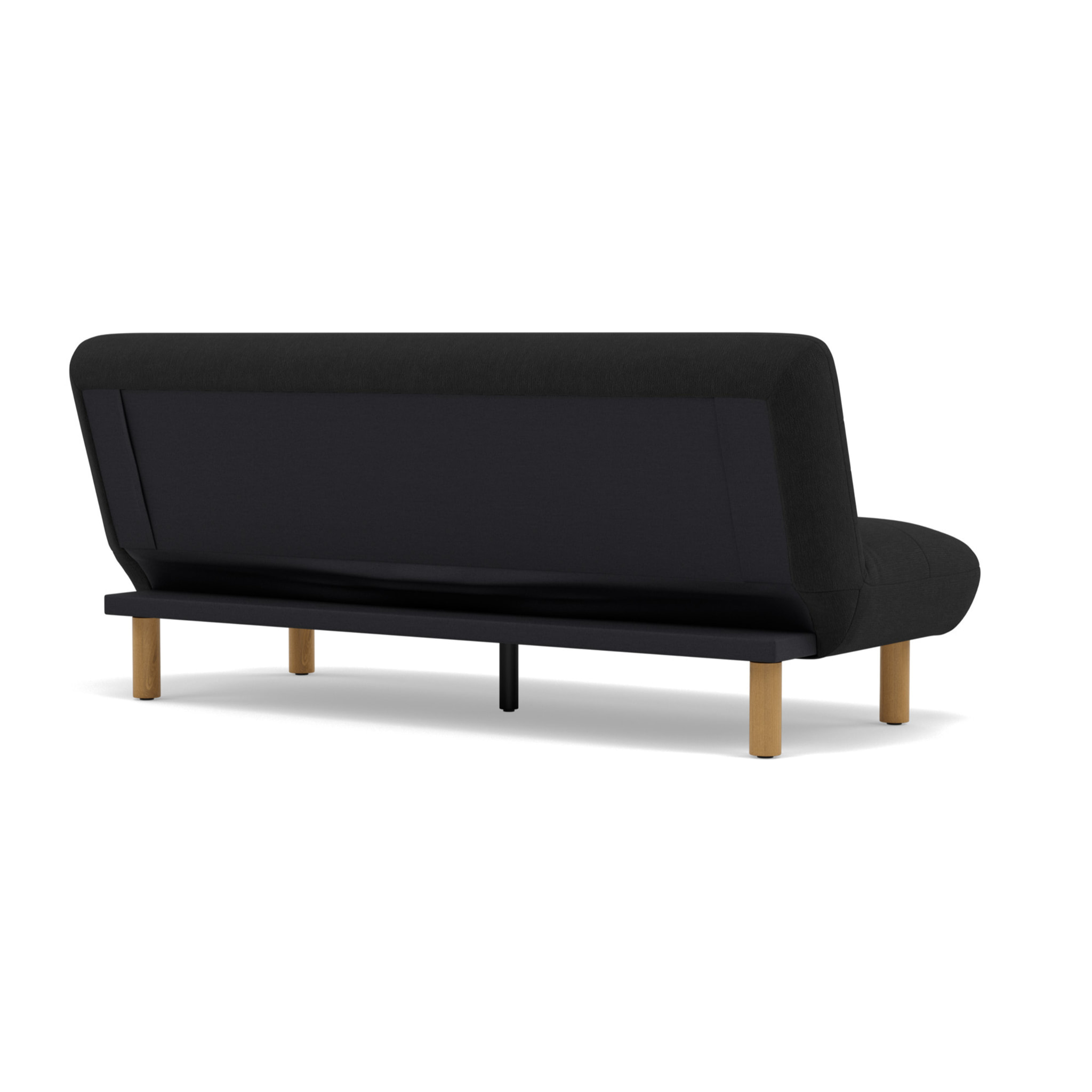 Soan - Banquette 2 places convertible clic-clac en velours texturé - Noir