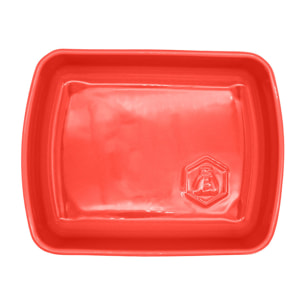 Moule rectangulaire orange en céramique 27cm - "brique"