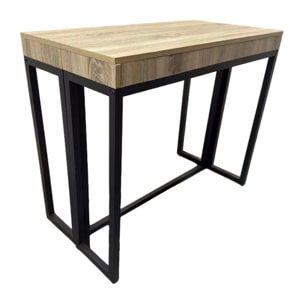 EMILIA Table console extensible 8-10 personnes effet bois 235cm