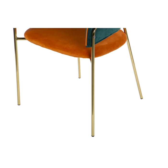 Silla Velvet Verde Naranja 57x59x82 Cm