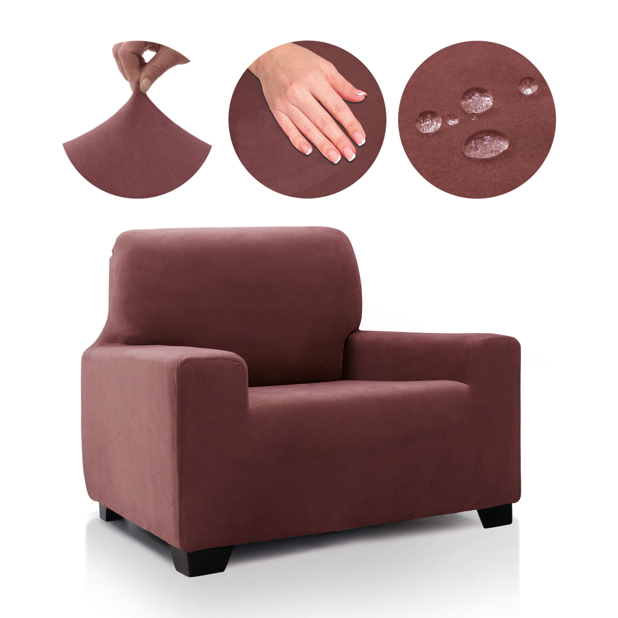 Funda de sofá TERCIOPELO ANTI MANCHAS Multi elástica modelo VERONICA