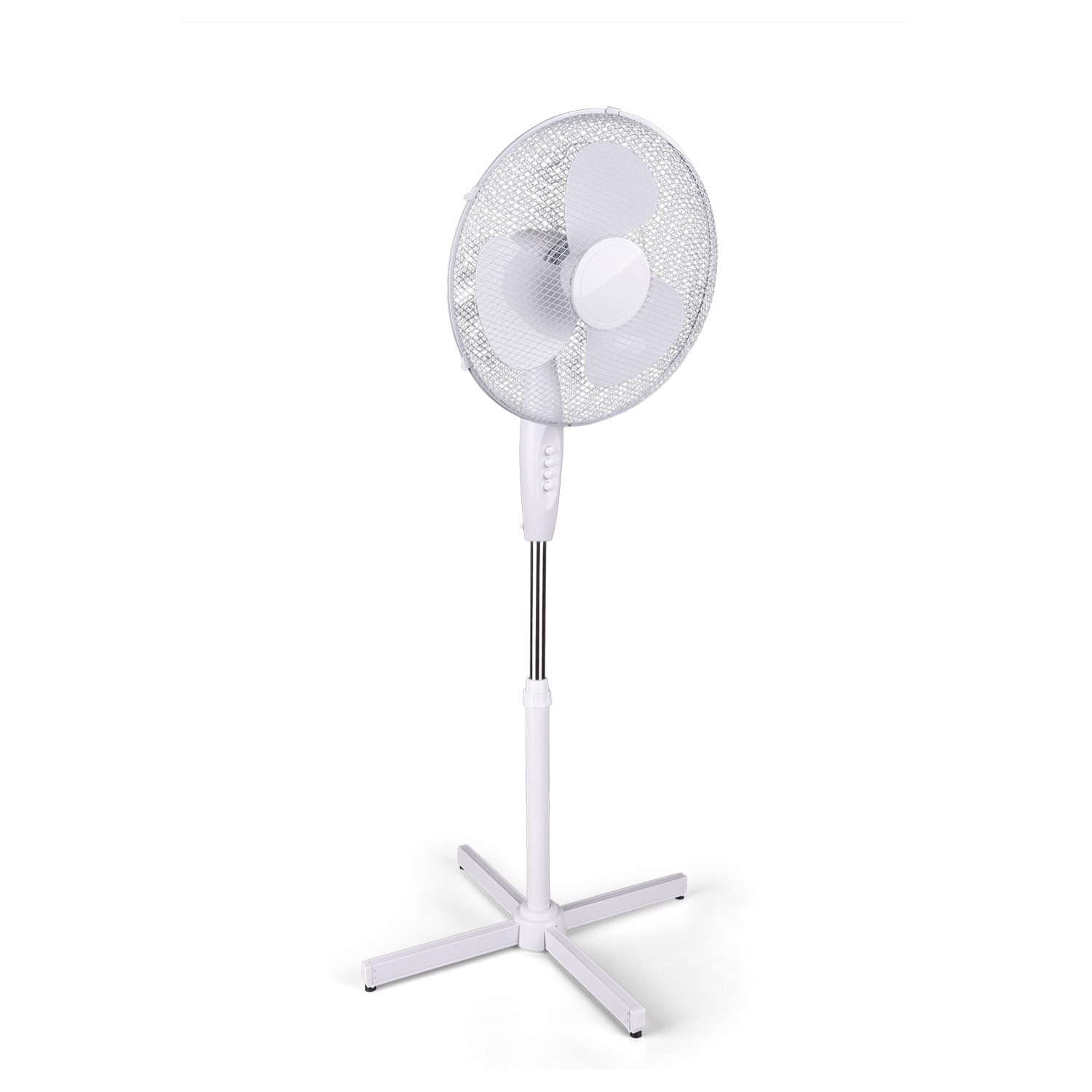 Bergen - Ventilatore a piantana in plastica e metallo dal design tradizionale. Ø44 cm colore bianco