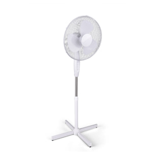 Bergen - Ventilatore a piantana in plastica e metallo dal design tradizionale. Ø44 cm colore bianco