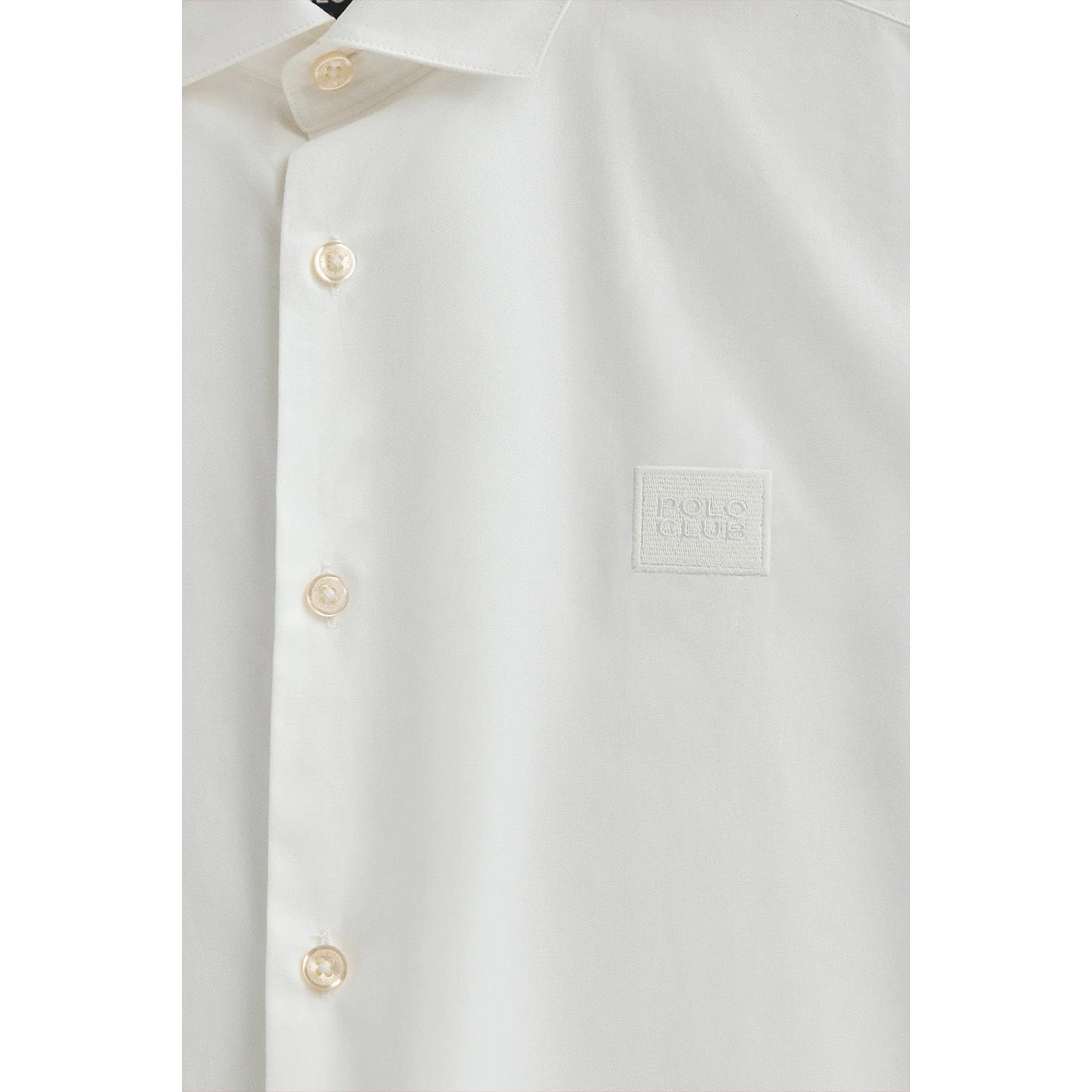 Camicia bianca slim fit, con collo italiano e logo Polo Club
