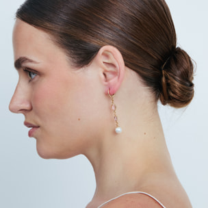 Pendientes Cainhtsi acabado oro rosa 18k