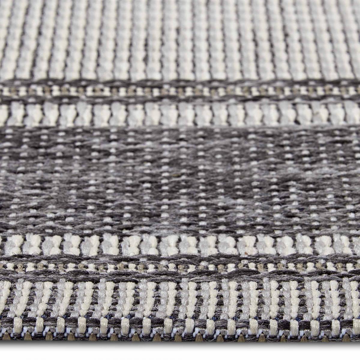 Tapis exterieur, motif géométrique kilim, structure résistante, bil