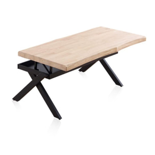 Mesa de centro elevable Xena Fit Negro - Roble