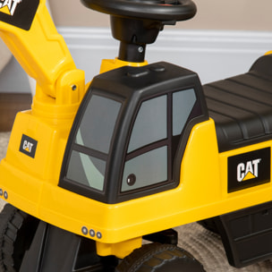 Trotteur porteur tractopelle CAT licence officielle excavateur jaune noir