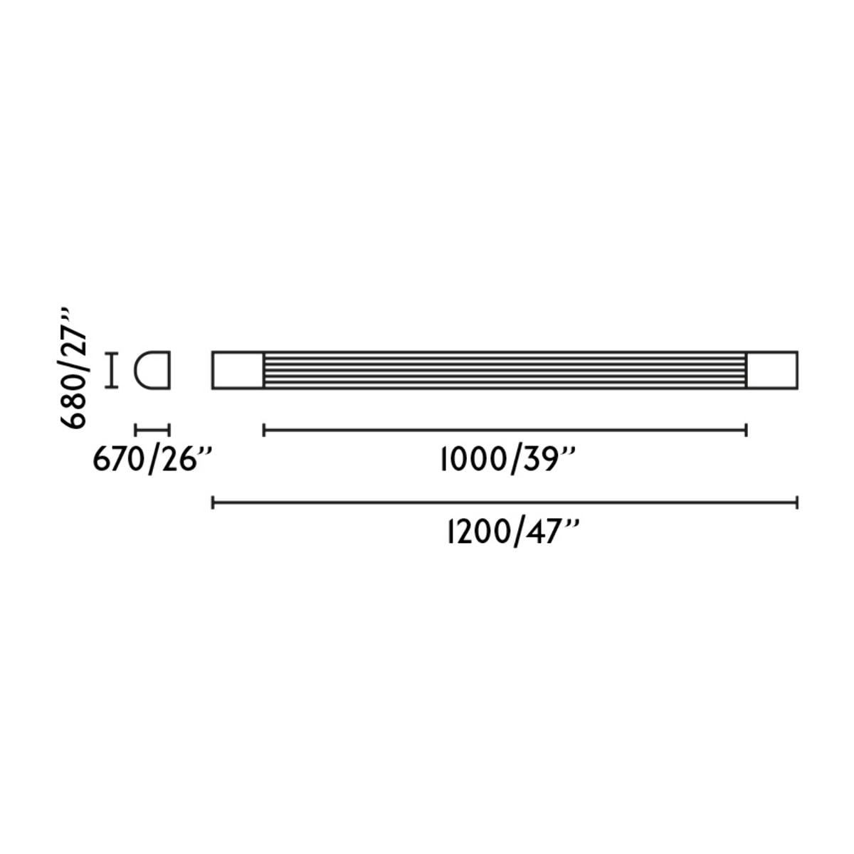 KIVA 1200 APLIQUE CROMO LED 18W 3000K