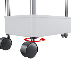 Carrello Portaoggetti 4 Ripiani Mobile Salvaspazio In Plastica Con Ruote Struttura In Acciaio Per Spazi Ridotti Cucina Bagno 40 x 13 x 85 Cm Bianco