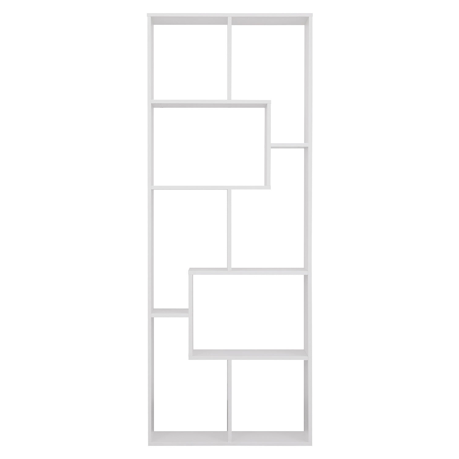 Bibliothèque 8 étagères multiformes blanche JANE