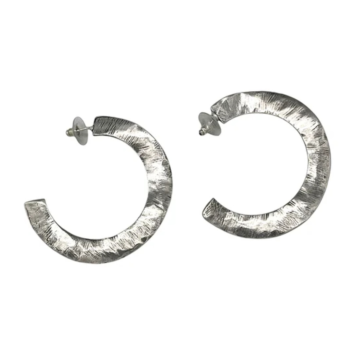 Pendiente grande aro aguas en plata 10µ