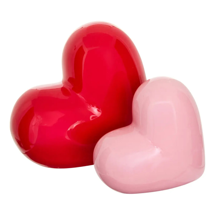 Lot de 2 coeurs décoratifs Love