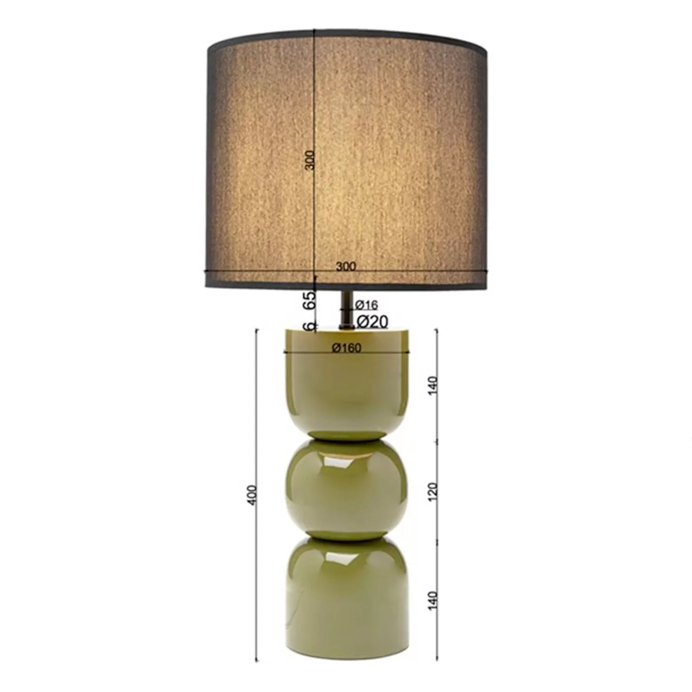 Lampe Eliano 53cm kaki Kare Design